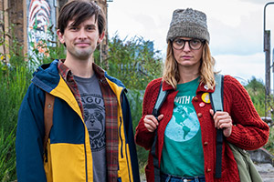 How We Forgot To Save The Planet. Image shows from L to R: Kieran Hodgson, Morgana Robinson. Copyright: BBC Studios