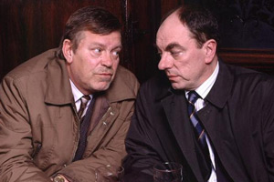 In The Red. Image shows from L to R: George Cragge (Warren Clarke), DCI Frank Jeferson (Alun Armstrong). Copyright: BBC
