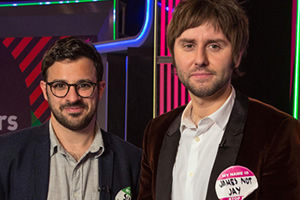 The Inbetweeners: Fwends Reunited. Image shows from L to R: Simon Bird, James Buckley