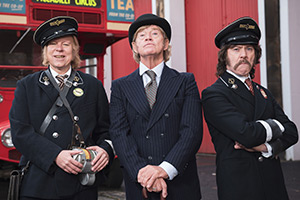 Inside No. 9. Image shows left to right: Wolfie (Steve Pemberton), Mr Cole (Robin Askwith), Clarke (Reece Shearsmith)