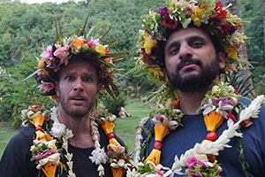 Joel & Nish Vs The World. Image shows from L to R: Joel Dommett, Nish Kumar. Copyright: Rumpus Media