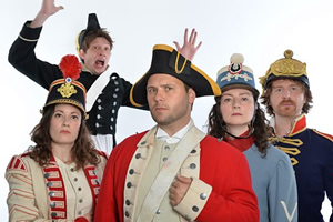 John Finnemore's Souvenir Programme. Image shows from L to R: Margaret Cabourn-Smith, Lawry Lewin, John Finnemore, Carrie Quinlan, Simon Kane. Copyright: BBC