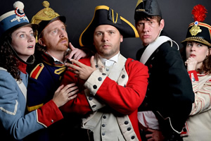 John Finnemore's Souvenir Programme. Image shows from L to R: Carrie Quinlan, Simon Kane, John Finnemore, Lawry Lewin, Margaret Cabourn-Smith. Copyright: BBC