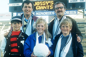 Jossy's Giants. Image shows from L to R: Jossy Blair (Jim Barclay), Tracey Gaunt (Julie Foy), Albert Hanson (Christopher Burgess), Ricky Sweet (Paul Kirkbright). Copyright: BBC
