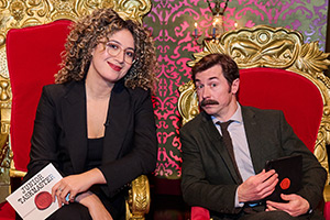 Junior Taskmaster. Image shows left to right: Rose Matafeo, Mike Wozniak