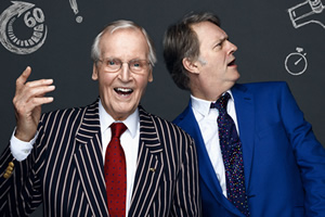 50 Years Of Just A Minute: An Audience With Nicholas Parsons. Image shows from L to R: Nicholas Parsons, Paul Merton. Copyright: BBC