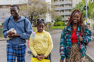 Just Act Normal. Image shows left to right: Tionne (Akins Subair), Tanika (Kaydrah Walker-Wilkie), Tiana (Chenée Taylor)