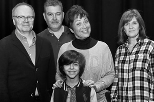 Just Grand. Image shows from L to R: Frank (Jason Watkins), Thommo (Phil Mealey), Gloria (Denise Welch), Marcus (Ben Greaves-Neal), Sandra (Siobhan Finneran). Copyright: BBC