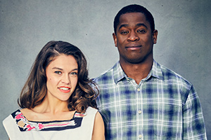 The Larkins. Image shows from L to R: Mariette Larkin (Sabrina Bartlett), Cedric 'Charley' Charlton (Tok Stephen)