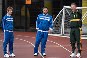 The Last Leg. Image shows from L to R: Josh Widdicombe, Alex Brooker, Adam Hills. Copyright: Open Mike Productions