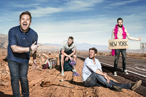 A League Of Their Own. Image shows from L to R: James Corden, Andrew Flintoff, Jamie Redknapp, Jack Whitehall. Copyright: CPL Productions