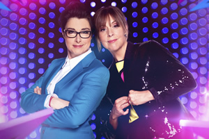 Mel & Sue - Let's Sing And Dance For Comic Relief. Image shows from L to R: Mel Giedroyc, Sue Perkins. Copyright: BBC
