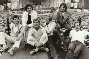 Monty Python Live At The Hollywood Bowl. Image shows from L to R: Michael Palin, Terry Jones, Eric Idle, Graham Chapman, Terry Gilliam, John Cleese. Copyright: Hand Made Films