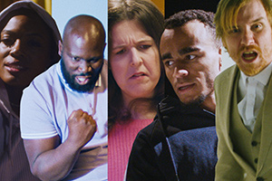 Mother F**king Pep Talk. Image shows from L to R: Thanyia Moore, Kevin Garry, Rosie Jones, Munya Chawawa, Bobby Mair. Copyright: Comedy Central