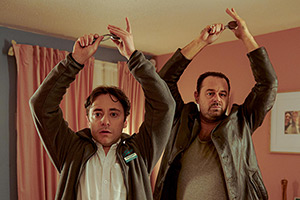 Mr. Bigstuff. Image shows left to right: Glen (Ryan Sampson), Lee (Danny Dyer)