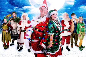 Murder, They Hope. Image shows left to right: Susan (Rosie Cavaliero), Robert (Ed Kear), Samuel (Samuel Anderson), John (Martin Kemp), Terry (Johnny Vegas), Gemma (Sian Gibson), Martin (Robert Webb), David (Peter Davison), Annette (Jane Horrocks)