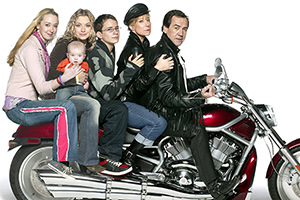 My Family. Image shows from L to R: Abi Harper (Siobhan Hayes), Janey Harper (Daniela Denby-Ashe), Michael Harper (Gabriel Thomson), Susan Harper (Zoë Wanamaker), Ben Harper (Robert Lindsay)