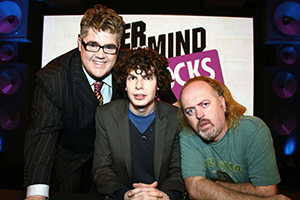 Never Mind The Buzzcocks. Image shows from L to R: Phill Jupitus, Simon Amstell, Bill Bailey