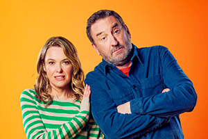 Not Going Out. Image shows left to right: Lucy (Sally Bretton), Lee (Lee Mack)