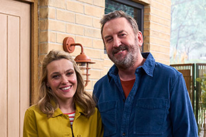 Not Going Out. Image shows left to right: Lucy (Sally Bretton), Lee (Lee Mack)