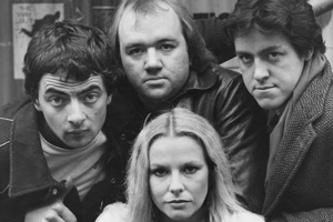 Not The Nine O'Clock News. Image shows from L to R: Rowan Atkinson, Mel Smith, Pamela Stephenson, Griff Rhys Jones. Copyright: Getty Images