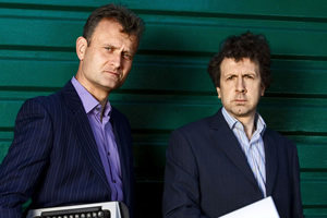 The Now Show. Image shows from L to R: Hugh Dennis, Steve Punt. Copyright: BBC The Now Show. Image shows from L to R: Hugh Dennis, Steve Punt. Copyright: BBC