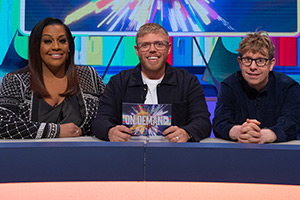 On Demand. Image shows left to right: Alison Hammond, Rob Beckett, Josh Widdicombe