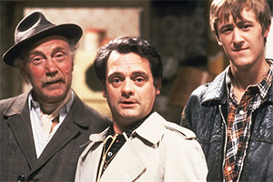 Only Fools And Horses. Image shows left to right: Grandad (Lennard Pearce), Del (David Jason), Rodney (Nicholas Lyndhurst). Credit: BBC