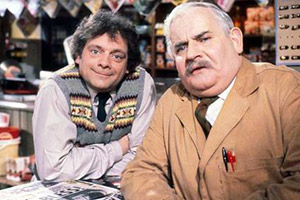 Open All Hours. Image shows from L to R: Granville (David Jason), Albert Arkwright (Ronnie Barker). Copyright: BBC