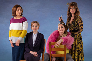 The Other One. Image shows from L to R: Tess (Rebecca Front), Cathy (Ellie White), Cat (Lauren Socha), Marilyn (Siobhan Finneran)