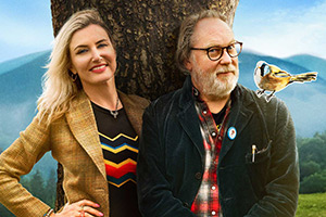 Painting Birds With Jim And Nancy Moir. Image shows left to right: Nancy Sorrell, Vic Reeves