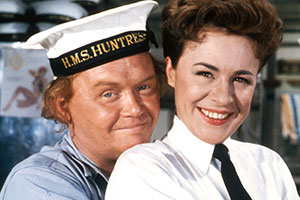 Petticoat Pirates. Image shows from L to R: Charlie Drake, Anne Heywood. Copyright: Associated British Picture Corporation