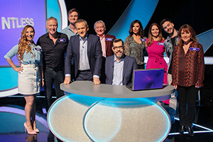 Pointless. Image shows from L to R: Jess Robinson, Rory Bremner, Josh Berry, Alexander Armstrong, Steve Nallon, Richard Osman, Ronni Ancona, Debra Stephenson, Luke Kempner, Jan Ravens