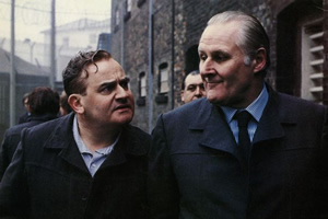 Porridge. Image shows from L to R: Fletcher (Ronnie Barker), Harry Grout (Peter Vaughan). Copyright: BBC