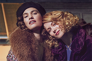 The Pursuit Of Love. Image shows from L to R: Linda Radlett (Lily James), Fanny Logan (Emily Beecham)