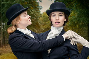 The Pursuit Of Love. Image shows from L to R: Fanny Logan (Emily Beecham), Linda Radlett (Lily James)