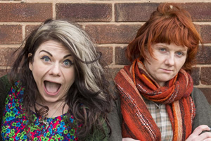 Raised By Wolves. Image shows from L to R: Caitlin Moran, Caroline Moran. Copyright: Big Talk Productions