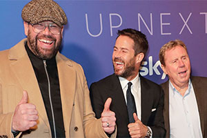 Redknapp's Home Fixture. Image shows from L to R: Tom Davis, Jamie Redknapp, Harry Redknapp