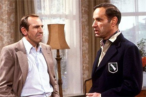 The Fall And Rise Of Reginald Perrin. Image shows left to right: Reginald Perrin (Leonard Rossiter), Jimmy Anderson (Geoffrey Palmer)