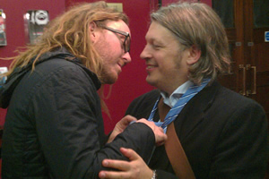 Richard Herring's Leicester Square Theatre Podcast. Image shows from L to R: Tim Minchin, Richard Herring