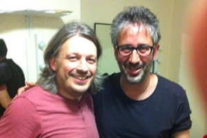 Richard Herring's Leicester Square Theatre Podcast. Image shows from L to R: Richard Herring, David Baddiel