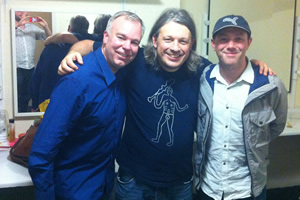 Richard Herring's Leicester Square Theatre Podcast. Image shows from L to R: Steve Pemberton, Richard Herring, Reece Shearsmith