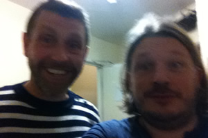 Richard Herring's Leicester Square Theatre Podcast. Image shows from L to R: Dave Gorman, Richard Herring