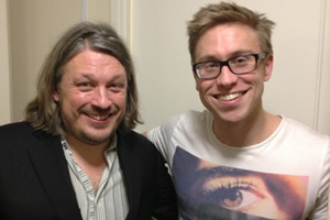 Richard Herring's Leicester Square Theatre Podcast. Image shows from L to R: Richard Herring, Russell Howard
