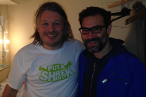 Richard Herring's Leicester Square Theatre Podcast. Image shows from L to R: Richard Herring, Adam Buxton