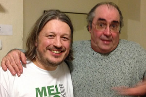 Richard Herring's Leicester Square Theatre Podcast. Image shows from L to R: Richard Herring, Danny Baker