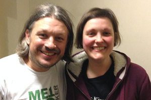 Richard Herring's Leicester Square Theatre Podcast. Image shows from L to R: Richard Herring, Josie Long