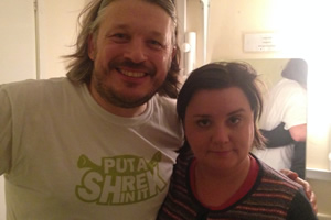 Richard Herring's Leicester Square Theatre Podcast. Image shows from L to R: Richard Herring, Susan Calman