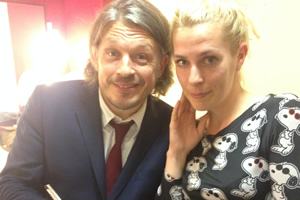 Richard Herring's Leicester Square Theatre Podcast. Image shows from L to R: Richard Herring, Sara Pascoe