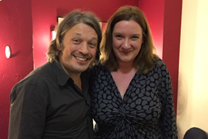 Richard Herring's Leicester Square Theatre Podcast. Image shows from L to R: Richard Herring, Sarah Millican